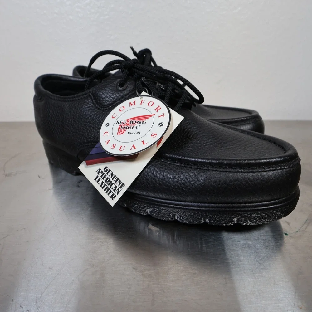 Red Wing 8624 Oxford Shoes Mens 9.5 D Black Leather Vintage USA Deadstock Work